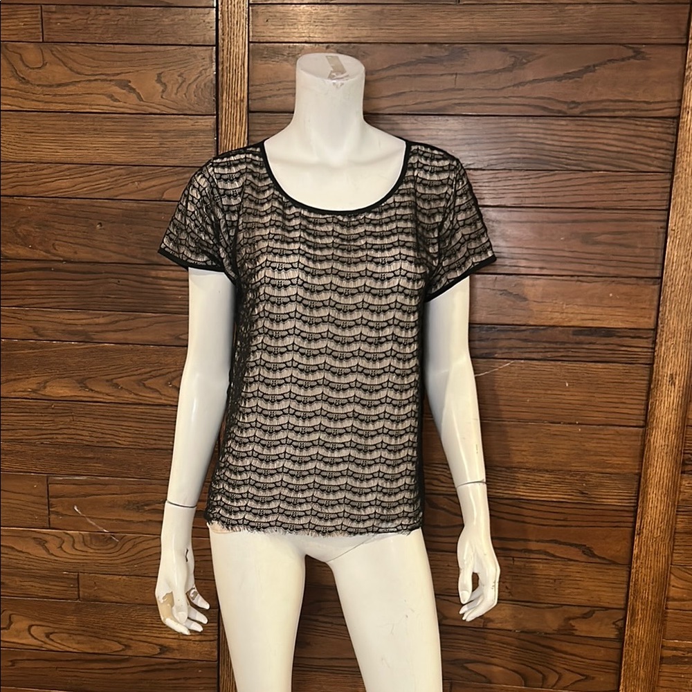 J. Crew Black Lace Top